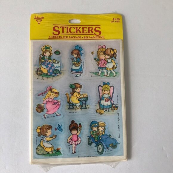 Vintage Hallmark Joan Walsh Angelund Stickers Sealed 4 Sheets 80s 70s Ambassador - Picture 1 of 6